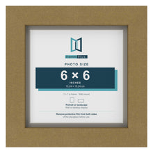 Gold 7 x 7 inch picture frame with a Dawn Grey mount for a 6 x 6 inch photo