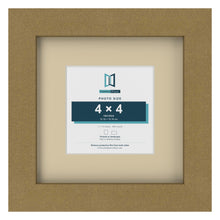 Gold 7 x 7 inch picture frame with an ivory mount for a 4 x 4 inch photo