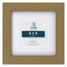 Gold 7 x 7 inch picture frame with a white mount for a 4 x 4 inch photo