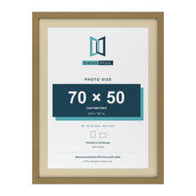 Gold 80 x 60 cm picture frame with an ivory mount for a 70 x 50 cm photo