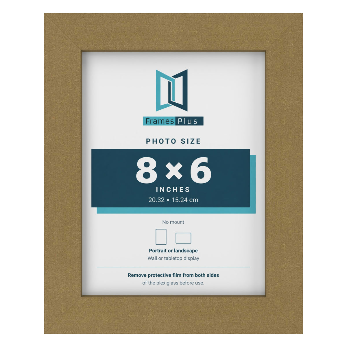Gold picture frame for a 8 x 6 inch photo