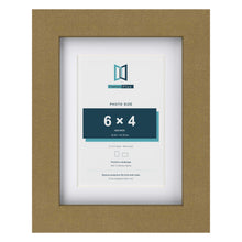 Gold 8 x 6 inch picture frame with a white mount for a 6 x 4 inch photo