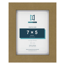 Gold 8 x 6 inch picture frame with a white mount for a 7 x 5 inch photo