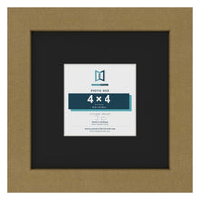 Gold 8 x 8 inch picture frame with a black mount for a 4 x 4 inch photo