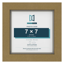 Gold 8 x 8 inch picture frame with a Dawn Grey mount for a 7 x 7 inch photo