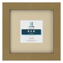 Gold 8 x 8 inch picture frame with an ivory mount for a 4 x 4 inch photo