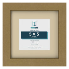 Gold 8 x 8 inch picture frame with an ivory mount for a 5 x 5 inch photo