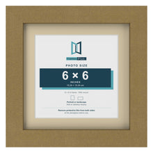 Gold 8 x 8 inch picture frame with an ivory mount for a 6 x 6 inch photo