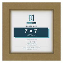 Gold 8 x 8 inch picture frame with an ivory mount for a 7 x 7 inch photo