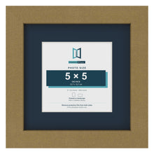 Gold 8 x 8 inch picture frame with a Pacific Blue mount for a 5 x 5 inch photo