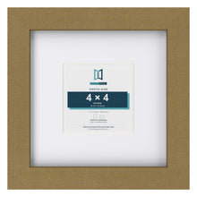 Gold 8 x 8 inch picture frame with a white mount for a 4 x 4 inch photo