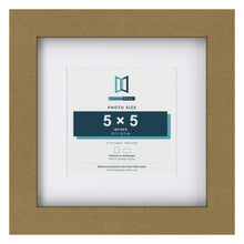 Gold 8 x 8 inch picture frame with a white mount for a 5 x 5 inch photo