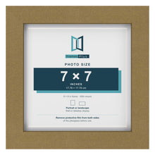 Gold 8 x 8 inch picture frame with a white mount for a 7 x 7 inch photo