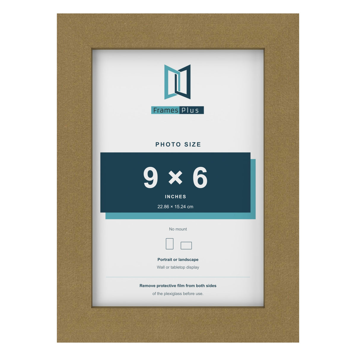 Gold picture frame for a 9 x 6 inch photo