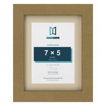 Gold 9 x 7 inch picture frame with an ivory mount for a 7 x 5 inch photo