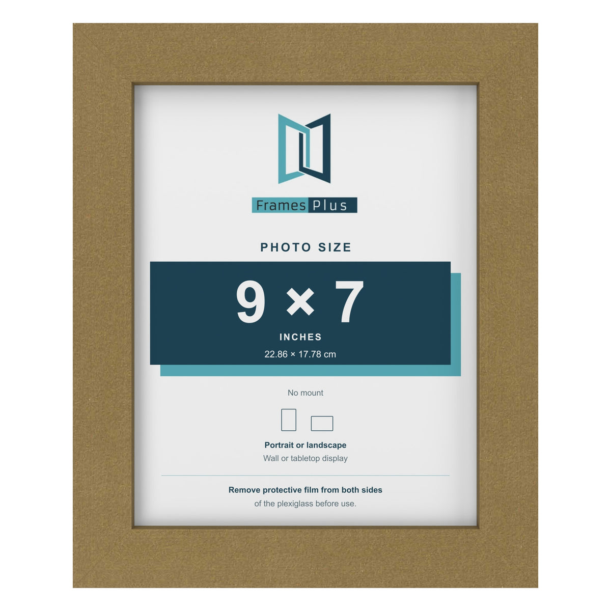 Gold picture frame for a 9 x 7 inch photo
