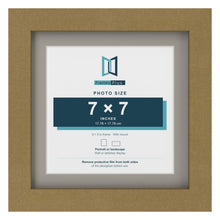 Gold 9 x 9 inch picture frame with a Dawn Grey mount for a 7 x 7 inch photo