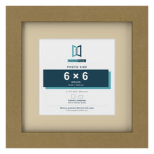 Gold 9 x 9 inch picture frame with an ivory mount for a 6 x 6 inch photo