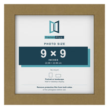 Gold picture frame for a 9 x 9 inch photo