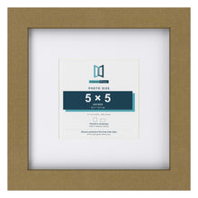 Gold 9 x 9 inch picture frame with a white mount for a 5 x 5 inch photo