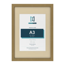 Gold A2 picture frame with an ivory mount for an A3 photo