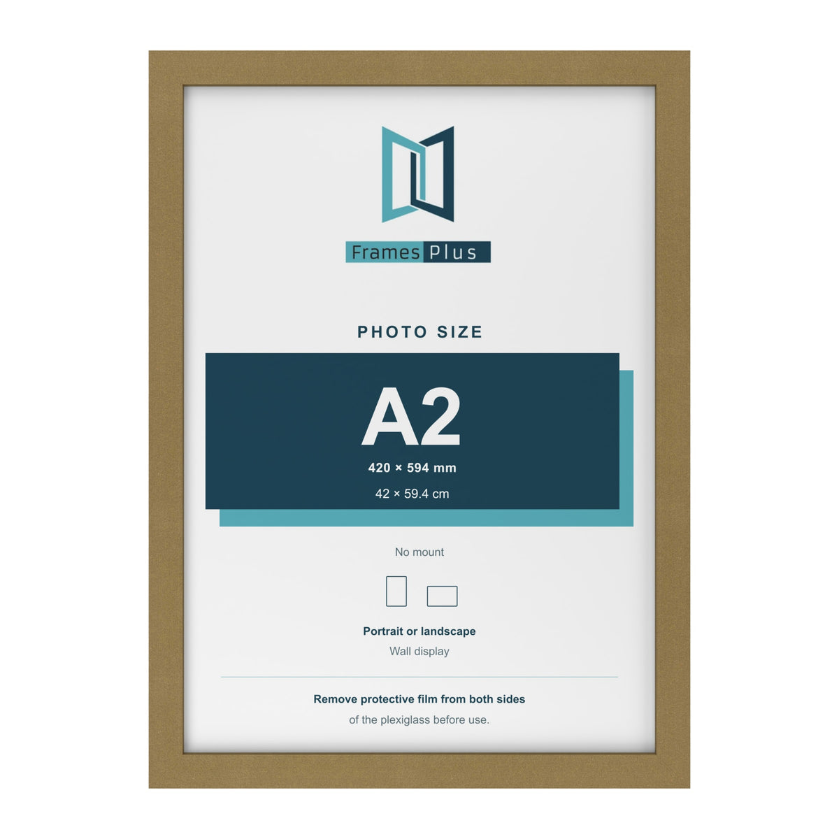 Gold picture frame for an A2 photo