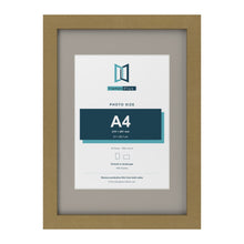Gold A3 picture frame with a Dawn Grey mount for an A4 photo