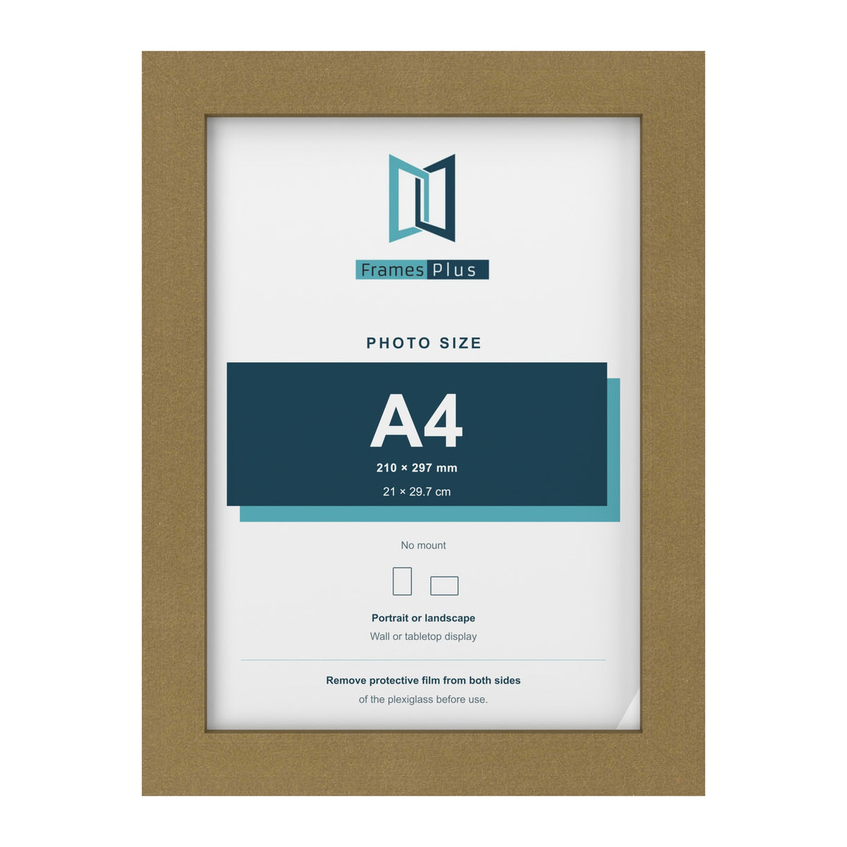 Gold picture frame for an A4 photo