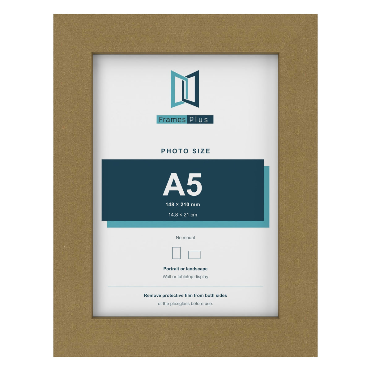 Gold picture frame for an A5 photo
