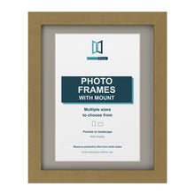 Gold picture frame with a Dawn Grey mount