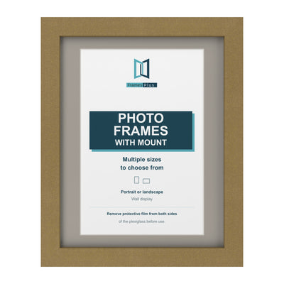Classic Range Gold Picture, Photo & Poster Frame with Dawn Grey Mount