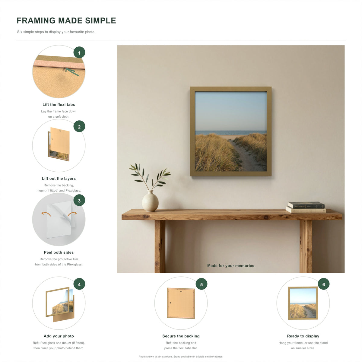 How to put a photo in a Gold picture frame in six steps