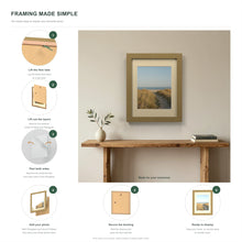 How to put a photo in a Gold frame with an ivory mount in six steps