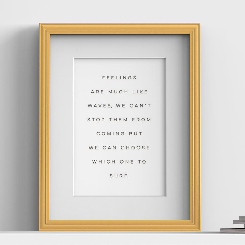 Devon Range Gold picture frame with white mount, close view