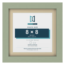 Green 10 x 10 inch picture frame with an ivory mount for an 8 x 8 inch photo