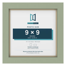 Green 10 x 10 inch picture frame with an ivory mount for a 9 x 9 inch photo