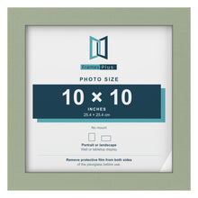 Green picture frame for a 10 x 10 inch photo