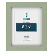 Green 10 x 8 inch picture frame with a white mount for a 8 x 6 inch photo