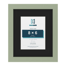 Green 12 x 10 inch picture frame with a black mount for an 8 x 6 inch photo