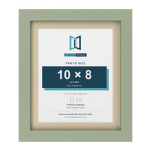 Green 12 x 10 inch picture frame with an ivory mount for a 10 x 8 inch photo