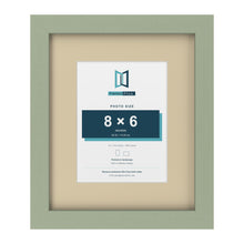 Green 12 x 10 inch picture frame with an ivory mount for an 8 x 6 inch photo