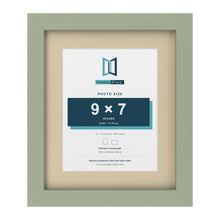 Green 12 x 10 inch picture frame with an ivory mount for a 9 x 7 inch photo