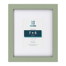 Green 12 x 10 inch picture frame with a white mount for a 7 x 5 inch photo