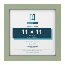 Green 12 x 12 inch picture frame with an ivory mount for an 11 x 11 inch photo