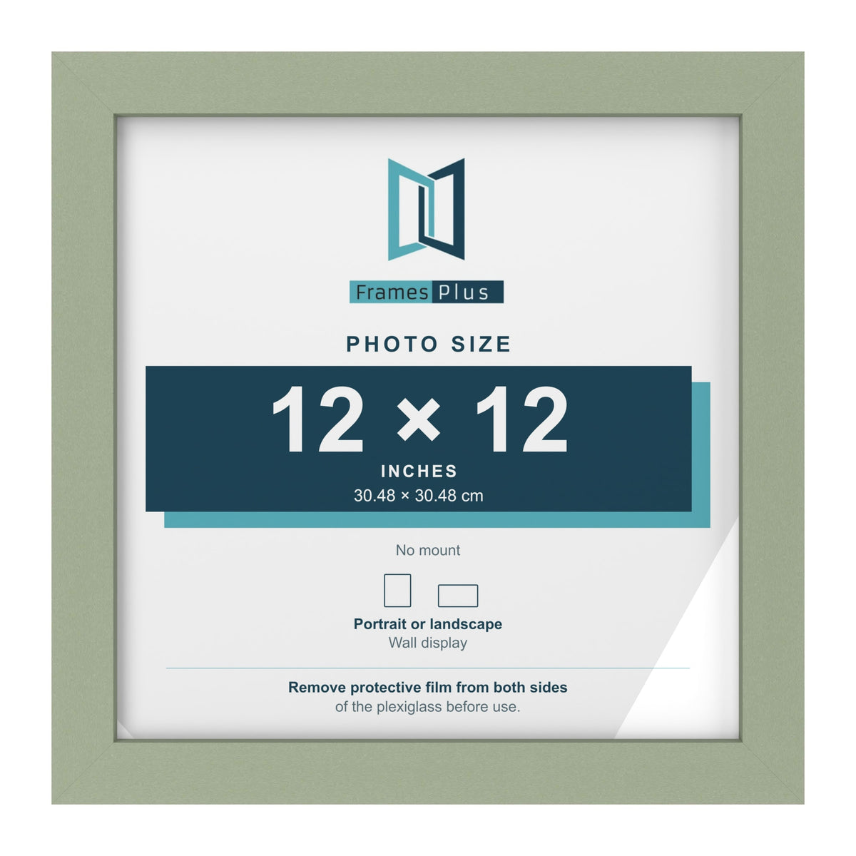 Green picture frame for a 12 x 12 inch photo