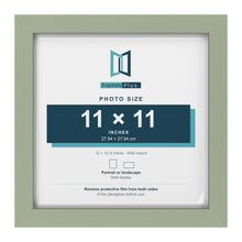 Green 12 x 12 inch picture frame with a white mount for a 11 x 11 inch photo