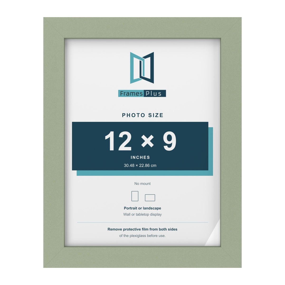 Green picture frame for a 12 x 9 inch photo