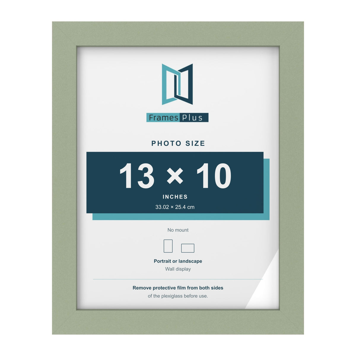 Green picture frame for a 13 x 10 inch photo