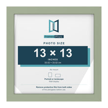 Green picture frame for a 13 x 13 inch photo