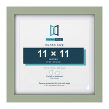 Green 13 x 13 inch picture frame with a white mount for a 11 x 11 inch photo